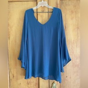 Show me your Mumu long trumpet sleeve dress